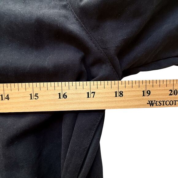 VTG 90s London Fog Trench Coat Womens 2 Petite Black Preppy Minimalist Long - Picture 4 of 8